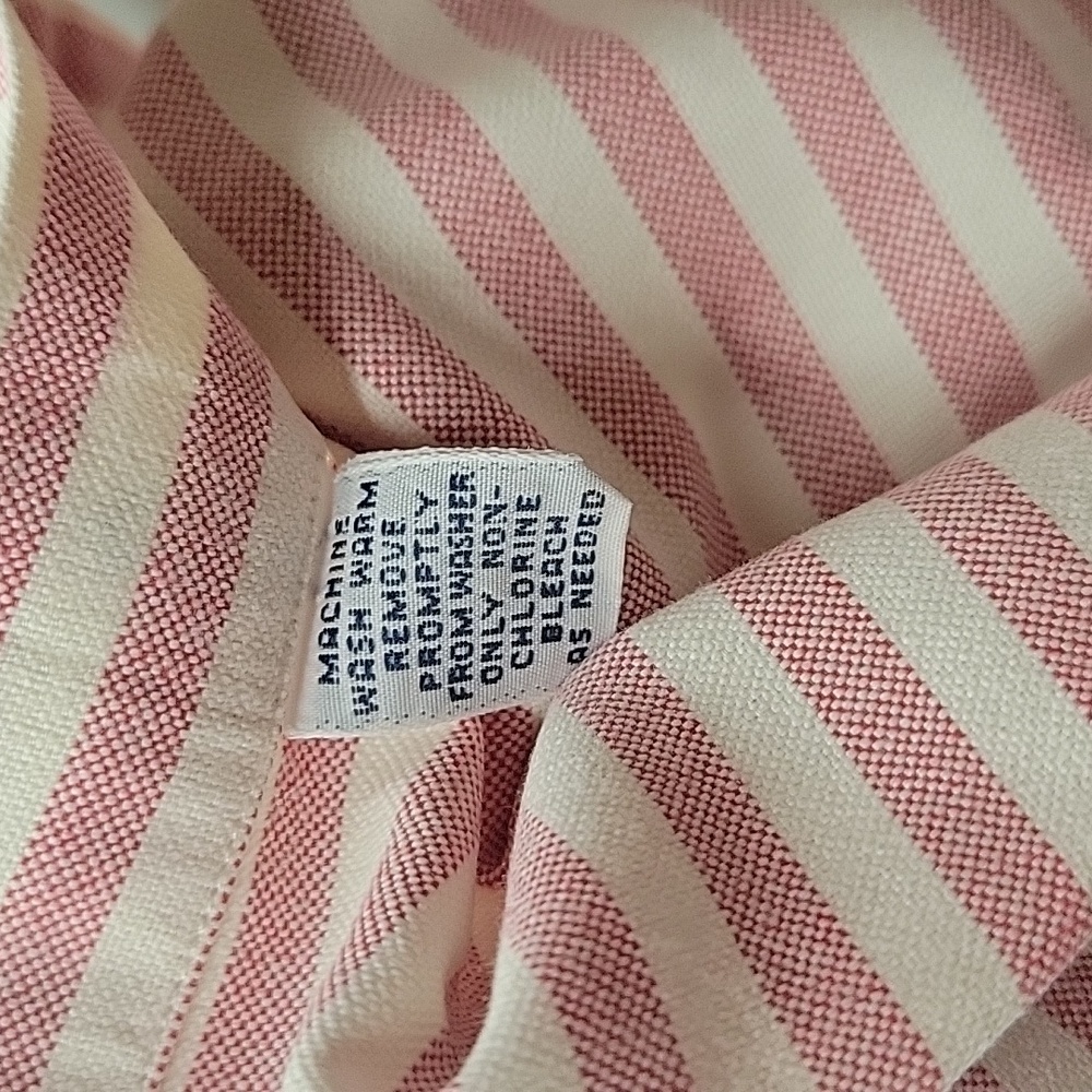 Polo Ralph Lauren Big Shirt 100% Cotton, Cream with Mdm Pink Stripes, Size L - Picture 4 of 9